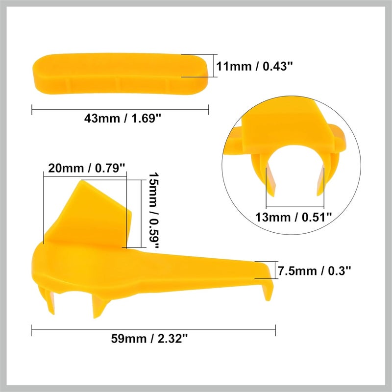 RATCHROLL 6 Sets Tire Changer Plastic Insert Tire Demount Head Tire Machine Guard Wheel Side Protector for Mount Demount Duck Head Tyre Repair 2.32"x0.75"x1.14" Replacement Car Parts - Image 3